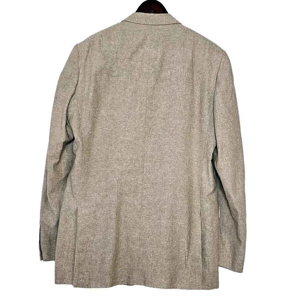 Stafford Size 46L LongMen's Tan Linen Cotton Blend Blazer